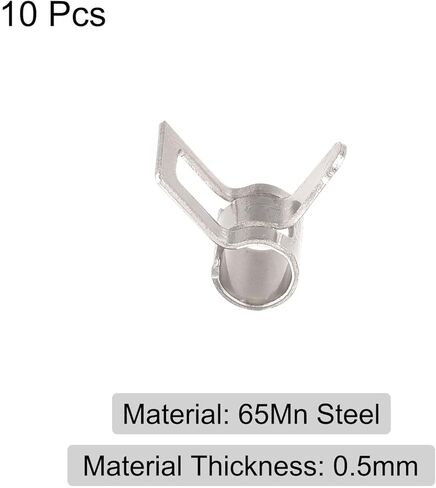 #us 10pcs spring خرطوم المشبك 65mn الصلب 4mm ضغط الهواء منخفضة مقطع النيكل مطلي in Kuwait