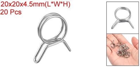 #US 20pcs Double Wire Spring Hose Clamp 304 Stainless Steel 10mm Spring Clips in Saudi Arabia