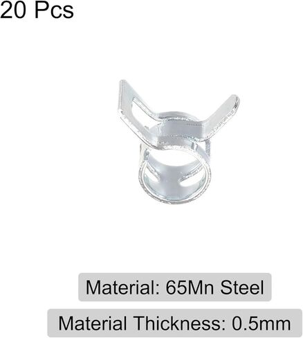 #us 20pcs spring خرطوم المشبك 65mn الصلب 4mm انخفاض ضغط الهواء مقطع الزنك مطلي in Kuwait
