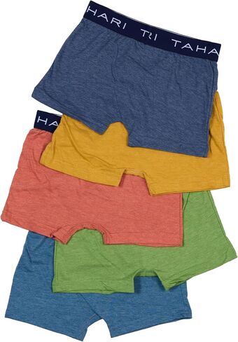 TAHARI Boys' 5-Pack Printed & Solid Boxer Briefs - Soft Cotton, Logo Waistband, Comfortable, Durable Everyday Underwear, Canyon, 4T in Saudi Arabia
