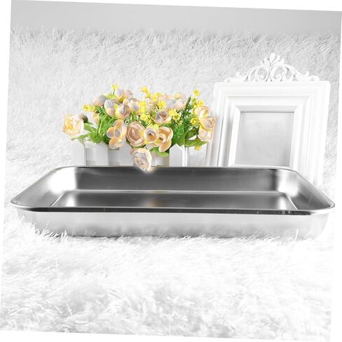 PRETYZOOM 2pcs Stainless Steel Medical Tray Flat Bottom Instrument Trays Wear Resistant Stainless Steel for Organizing Medical Instruments in Saudi Arabia