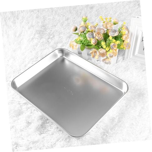 PRETYZOOM 2pcs Stainless Steel Medical Tray Flat Bottom Instrument Trays Wear Resistant Stainless Steel for Organizing Medical Instruments in Saudi Arabia
