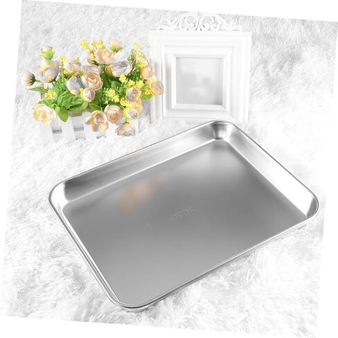 PRETYZOOM 2pcs Stainless Steel Medical Tray Flat Bottom Instrument Trays Wear Resistant Stainless Steel for Organizing Medical Instruments in Saudi Arabia