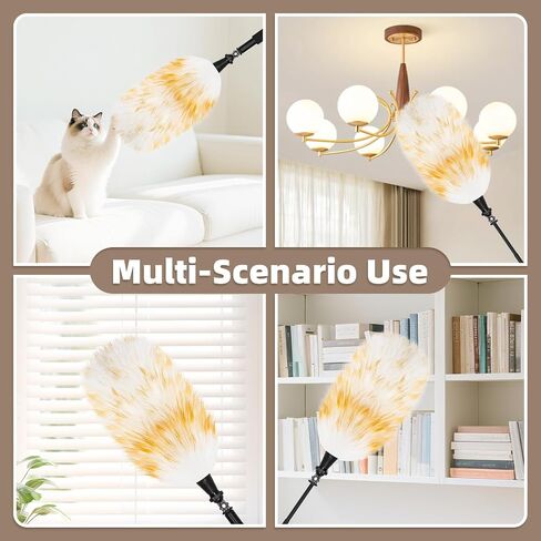 Duster Lambswool القابل للتمديد مع قطب سبيكة من الألومنيوم القابلة للانحناء 23-47 بوصة ، وندقية صوف طبيعية قابلة لإعادة الاستخدام لتنظيف الأسقف العالية ، ومصابيح قلادة ، والستائر ، والأثاث والسقف in Saudi Arabia