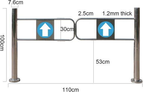 Automatic Swing Gate for Supermarket Entrance, Spring-Loaded Closing Door, 110x97cm Pedestrian Access Gate for Hallways & Warehouses in Saudi Arabia