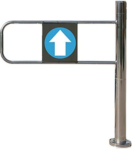 بوابة أرجوحة من الفولاذ المقاوم للصدأ لمدخل السوبر ماركت ، باب الوصول إلى السلامة المحملة بنابض ، حاجز متين للمتجر والعداد (يسار ، 50 × 97 سم) in Kuwait