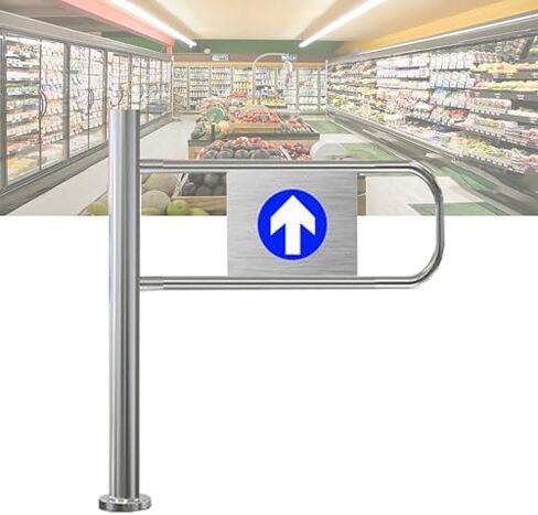 Automatic Rebound Swing Gate - Wide One-Way Stainless Steel Safety Door for Supermarkets & Warehouses, Manual Push Closure, Durable Pedestrian Access Gate, AUT in Saudi Arabia