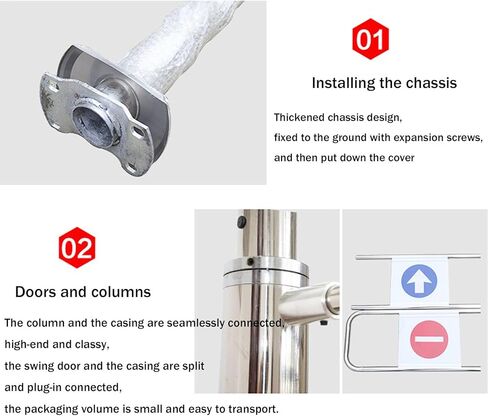 بوابة أرجوحة مدخل متينة - 90 ° باب نقل المشاة المعدني للمستودع والسوبر ماركت والمكتبة ومتجر خلاب - Rightdoor 60x102cm ، جهاز إغلاق آمن in Kuwait