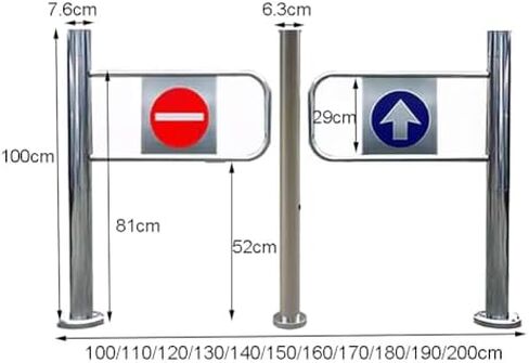 بوابة أرجوحة الارتداد التلقائي - 190 × 100 سم من الفولاذ المقاوم للصدأ في اتجاه واحد مع الربيع ، بوابة أمان يدفع اليدوي للسوبر ماركت والمستودعات ، تصميم إغلاق تلقائي in Kuwait