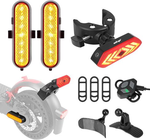 ULIP TEURN SIDS لـ Scooter مع إنذار ، USB شحن جهاز التحكم عن بُعد تقسيم/Scooter Light Light 4 أوضاع مضادة للماء الأضواء الخلفية 3pcs in Kuwait