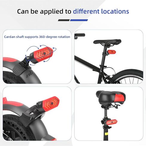 ULIP TEURN SIDS لـ Scooter مع إنذار ، USB شحن جهاز التحكم عن بُعد تقسيم/Scooter Light Light 4 أوضاع مضادة للماء الأضواء الخلفية 3pcs in Kuwait