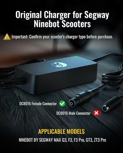 الأصلي 53.6V 3.9A 210W شاحن سريع لـ NINEBOT بواسطة Segway Max G3 ، F3 ، F3 Pro ، GT3 ، ZT3 Pro ، مزود الطاقة لـ Segway Electric Scooter in Saudi Arabia