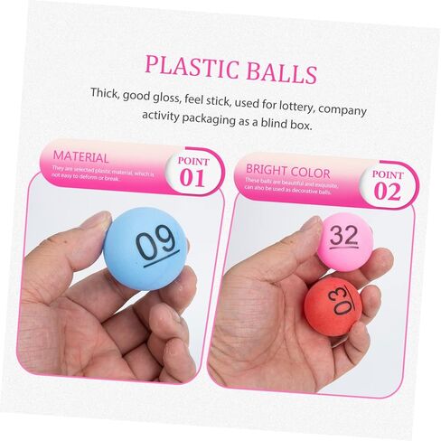 TOYANDONA 60pcs Raffle Balls for Bingo Games Premium Plastic Balls for Lottery Draws Party Activities and School Events Safe and Smooth Surface in Saudi Arabia