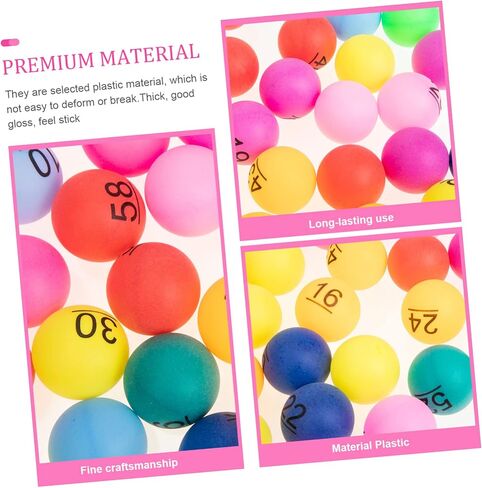 TOYANDONA 60pcs Raffle Balls for Bingo Games Premium Plastic Balls for Lottery Draws Party Activities and School Events Safe and Smooth Surface in Saudi Arabia