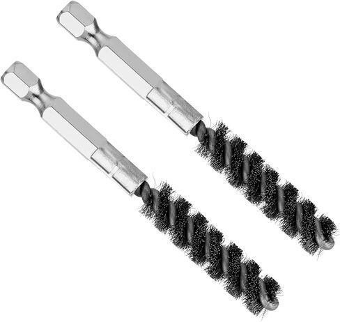 2pcs أداة تنظيف نادي الغولف الجولف من الفولاذ المقاوم للصدأ والفرشاة النحاسية Hosel Electric Drilling Cleaning Writh و Hex Shank Handle Brush Drill Writ in Kuwait