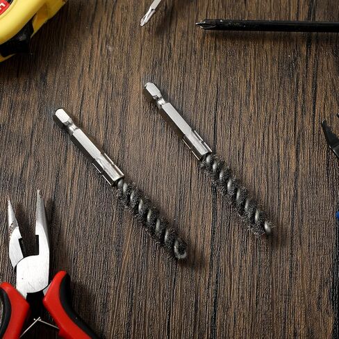 2pcs أداة تنظيف نادي الغولف الجولف من الفولاذ المقاوم للصدأ والفرشاة النحاسية Hosel Electric Drilling Cleaning Writh و Hex Shank Handle Brush Drill Writ in Kuwait