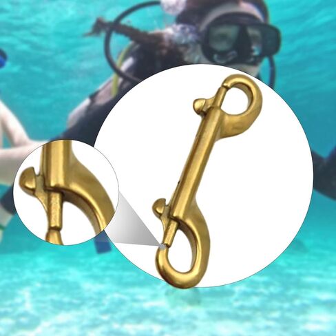 مثبتة مقطع مزدوجة مقطع ، غوص Scuba لـ BCD Clasp Chain Clip لربط طوق مقود الكلاب ، واستخدام المرآب ، دلو الماء ، 100 ملم الذهب in Kuwait