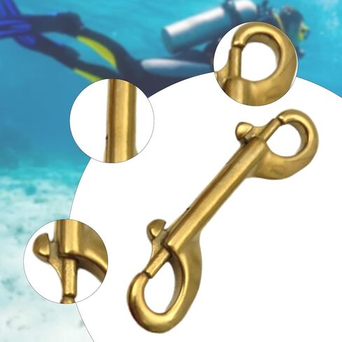 مثبتة مقطع مزدوجة مقطع ، غوص Scuba لـ BCD Clasp Chain Clip لربط طوق مقود الكلاب ، واستخدام المرآب ، دلو الماء ، 100 ملم الذهب in Kuwait