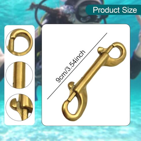 مثبتة مقطع مزدوجة مقطع ، غوص Scuba لـ BCD Clasp Chain Clip لربط طوق مقود الكلاب ، واستخدام المرآب ، دلو الماء ، 100 ملم الذهب in Kuwait