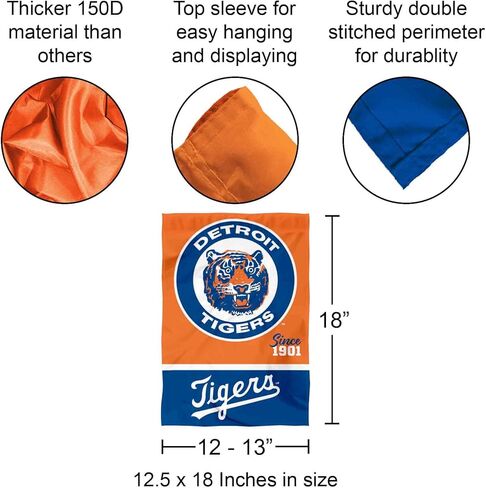 Detroit Tigers Retro Vintage Throwback Double Sided Garden Flag in Saudi Arabia