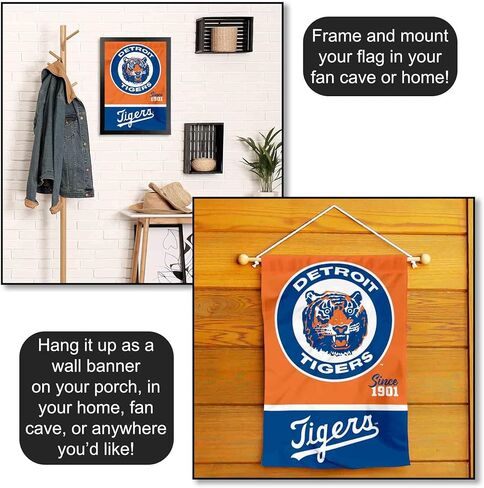 Detroit Tigers Retro Vintage Throwback Double Sided Garden Flag in Saudi Arabia