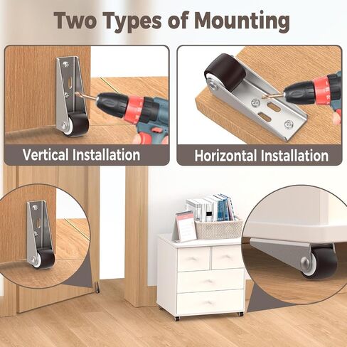 Mini Low Profile Fixed Caster Wheels, Side Mount Caster Fit for Wooden Furniture, Cabinets, and Underbed Drawers - 0.9 Inch Silent Rubber Rolling Wheel with Screws (2) in Saudi Arabia
