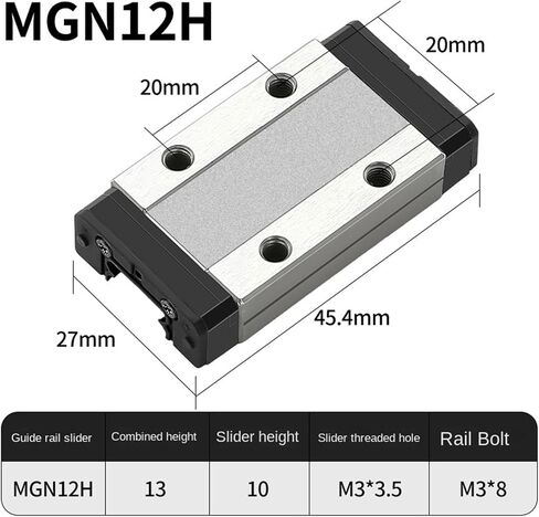 MGN7 H ، MGN9 H MGN12 H من 100 مم إلى 800 ملم شريحة سكة حديد خطي مصغرة 1PCS MGN دليل الطابعة الأسود 3D (MGN12 H ، 400 مم) in Saudi Arabia