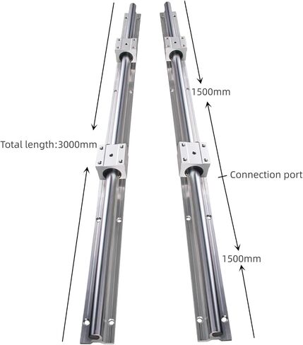 الدليل الخطي الربط السكك الحديدية SBR16 SBR20 3000mm 4000mm +SBR16UU SBR20UU كتل لطابعة CNC 3D (SBR20،3000mm) in Saudi Arabia