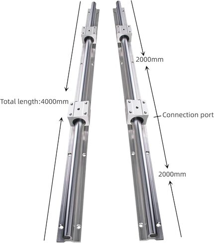الدليل الخطي الربط السكك الحديدية SBR16 SBR20 3000mm 4000mm +SBR16UU SBR20UU كتل لطابعة CNC 3D (SBR20،3000mm) in Saudi Arabia