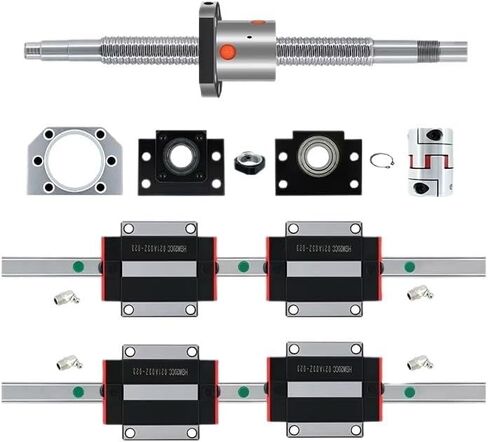 2 PCS 1000mm HGR20 أدلة خطية + 4 PCS HGW20CC كتل العربات + 1 SET 1000MM SFU1605 BALL SCELT مع مقرن 8 مم لـ CNC (SFU1605 HGH15CA) in Kuwait