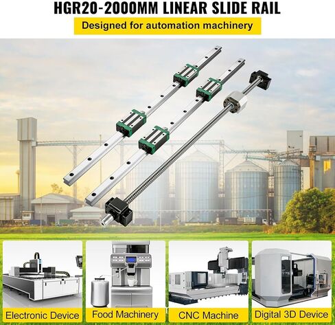 HGR20 2PCS دليل الدليل الخطي 600-2000 مم 4pcs كتل الشريحة RM1605 كرات W/Ball Nut BF12/BK12 NUT ROUTERS (2PCS HGR20-2000MM) in Saudi Arabia
