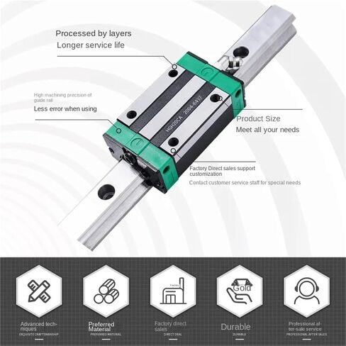 2Pcs HGR20 100mm 300mm to 1500mm Square Linear Guide Rail +4pc HGH20CA HGW20CC 4HGH20HA Flang CNC Router Engraving(2Rail 4HGH20HA,750mm) in Saudi Arabia