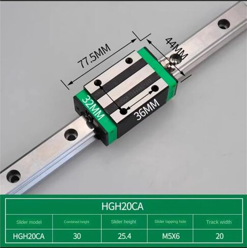 2Pcs HGR20 100mm 300mm to 1500mm Square Linear Guide Rail +4pc HGH20CA HGW20CC 4HGH20HA Flang CNC Router Engraving(2Rail 4HGH20HA,750mm) in Saudi Arabia