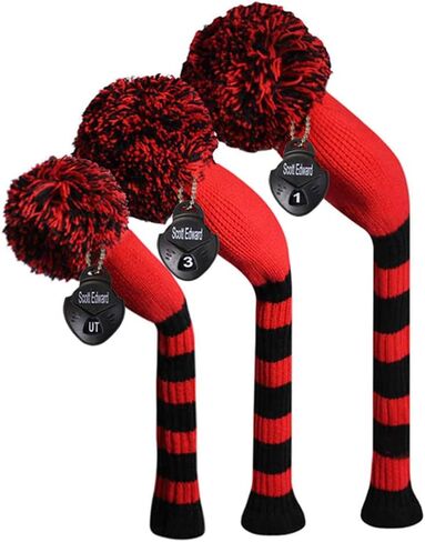 Scott Edward Golf Headcovers for Woods مجموعة من 3 Fits Well Driver (460cc) Wood و Hybrid (UT) التغيير المثالي لأسلوب الجولف الكلاسيكي المخطط in Saudi Arabia