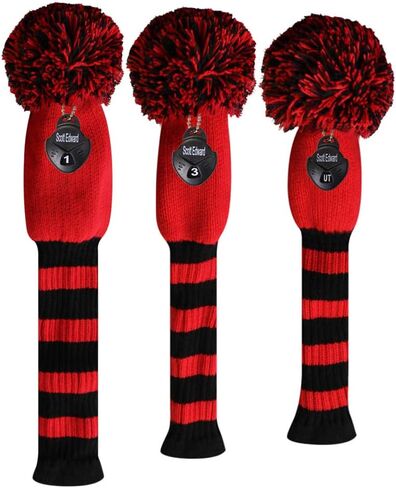 Scott Edward Golf Headcovers for Woods مجموعة من 3 Fits Well Driver (460cc) Wood و Hybrid (UT) التغيير المثالي لأسلوب الجولف الكلاسيكي المخطط in Saudi Arabia
