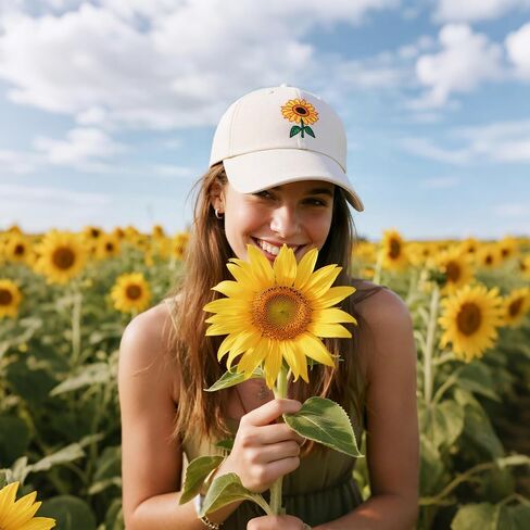 Waldeal Women's Sunflowers Baseball Cap Adjustable Distressed Vintage Summer Dad Hat in Saudi Arabia