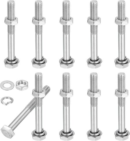 patikil m8x70mm hex bolt with المكسرات غسالات قفل الزنبرك مسطحة ، 10 مجموعة من الفولاذ المقاوم للصدأ مسامير المسمار in Saudi Arabia