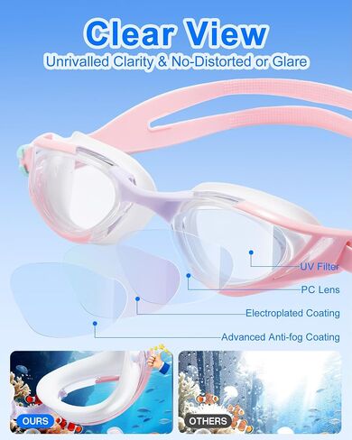 Seasprint 2pcs نظارات السباحة ، منظر واضح للغاية ، نظارات للسباحة للبالغين ، مناسبة لجميع أنواع برامج السباحة in Kuwait