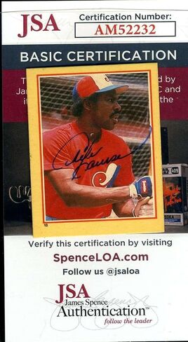 وقع Andre Dawson JSA Coa 1984 Fleer Star Sticker Mini Autograph - بطاقات موقعة بالبيسبول in Saudi Arabia
