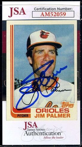 Jim Palmer JSA Coa Signed 1982 Topps Autographed - Baseball Slabbed Autographed Cards in Saudi Arabia