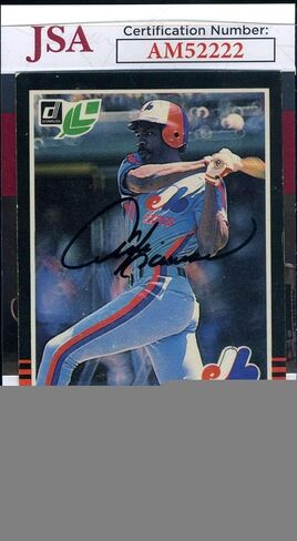 Andre Dawson JSA Coa Signed 1985 Leaf Autograph - MLB Autographed Baseball Cards in Kuwait