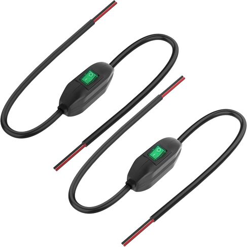 XMSJSIY مفتاح الحبل المضمّن 12V 24V/3A تبديل/إيقاف مفتاح زر الروك مع PREWIR in Saudi Arabia