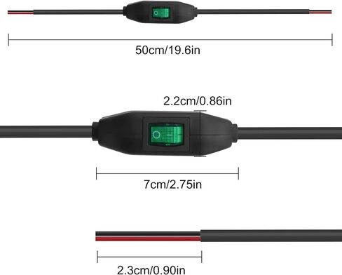 XMSJSIY مفتاح الحبل المضمّن 12V 24V/3A تبديل/إيقاف مفتاح زر الروك مع PREWIR in Saudi Arabia