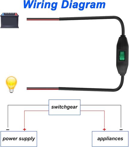 XMSJSIY مفتاح الحبل المضمّن 12V 24V/3A تبديل/إيقاف مفتاح زر الروك مع PREWIR in Saudi Arabia