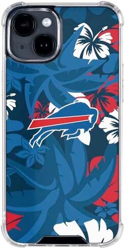 Skinit Clear Phone Case Compatible with iPhone 14 - Officially Licensed NFL Buffalo Bills Tropical Print Design in Saudi Arabia