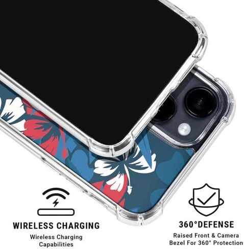 Skinit Clear Phone Case Compatible with iPhone 14 - Officially Licensed NFL Buffalo Bills Tropical Print Design in Saudi Arabia