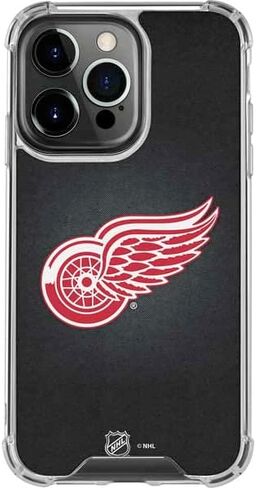 Skinit Clear Phone Case Compatible with iPhone 14 Pro - Officially Licensed NHL Detroit Red Wings Black Background Design in Saudi Arabia
