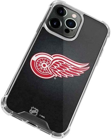 Skinit Clear Phone Case Compatible with iPhone 14 Pro - Officially Licensed NHL Detroit Red Wings Black Background Design in Saudi Arabia