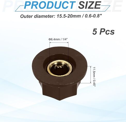 Meccanixity 5pcs ABS ومقابض النحاس الجهد 1/4 "وحدة التحكم في الصوت TOP HAT مقبض لأدوات الجيتار AUDIO AUDIO MIXER AMPLIFIER GRAY in Saudi Arabia