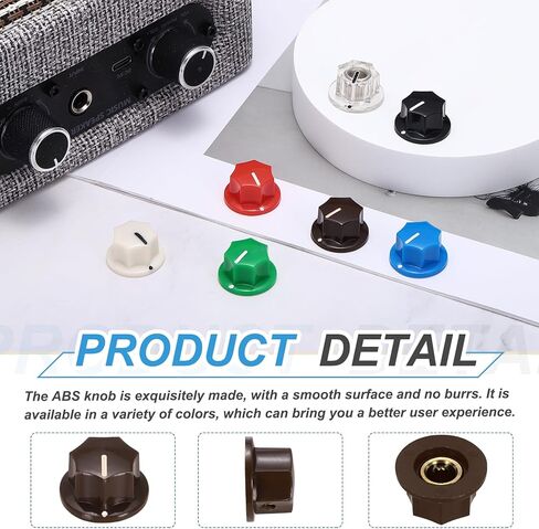 Meccanixity 5pcs ABS ومقابض النحاس الجهد 1/4 "وحدة التحكم في الصوت TOP HAT مقبض لأدوات الجيتار AUDIO AUDIO MIXER AMPLIFIER GRAY in Saudi Arabia